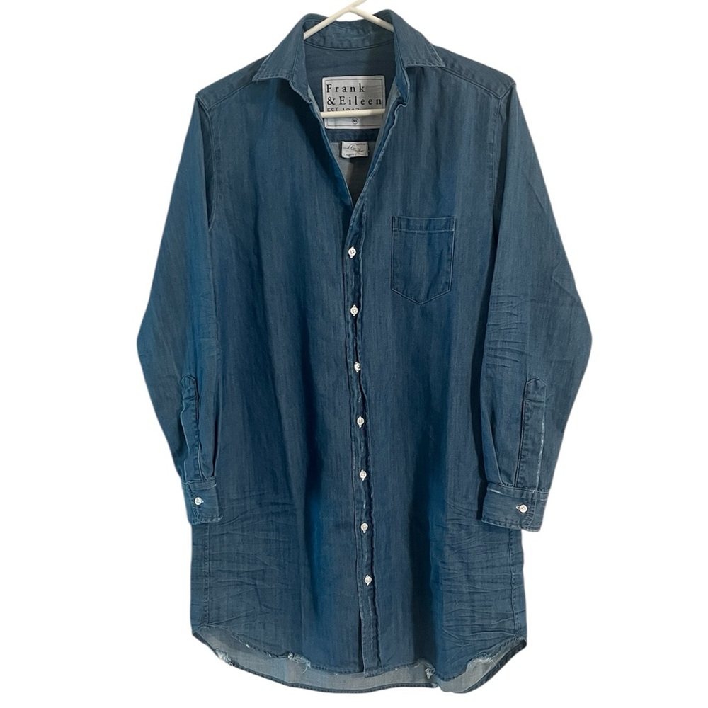 Frank & Eileen | Mary Classic Shirtdress | Vintage Stonewashed Indigo | Size XS - Picture 2 of 9